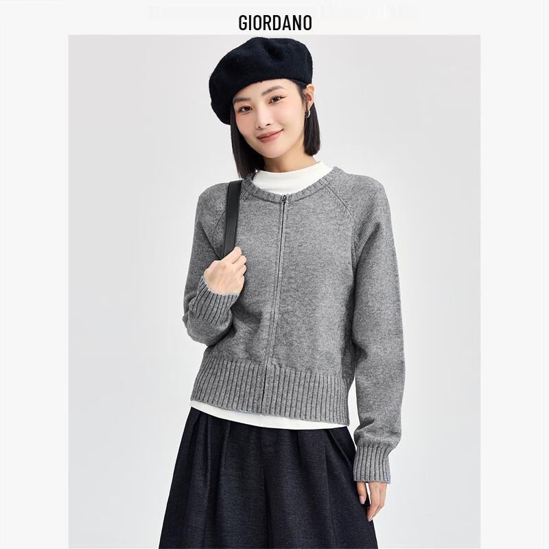 

Giordano Women s Elegant Knitted Zip-Up Cardigan L