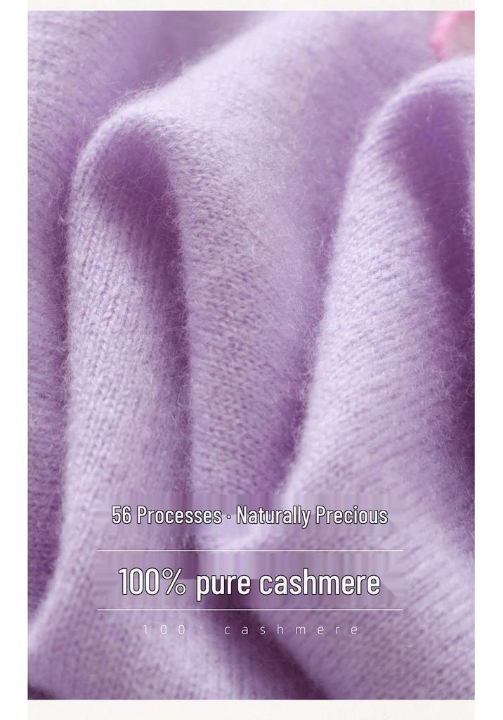 Lekasha Women's 100% Cashmere Embroidered Round Neck Sweater for Autumn and Winter