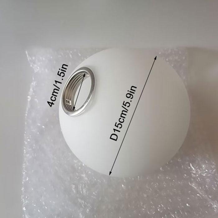 4cm opening threaded white glass shade replacement for E27 E26 screw socket D10cm D12cm D13cm D15cm lamp cover for thread holder