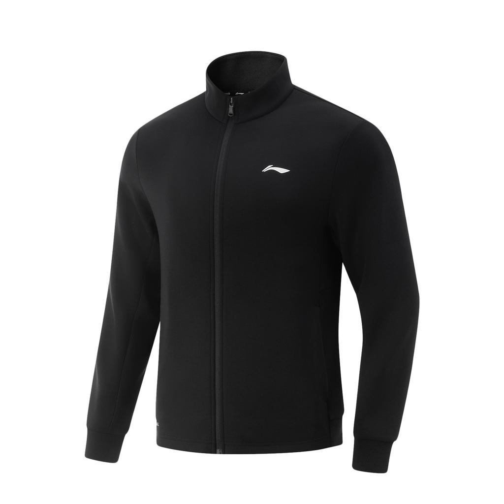 LiNing Серия Фитнес Повседневная Удобная Простая Универсальная Спортивная Куртка на Молнии со Стойкой Мужская Куртка AWDV935-3