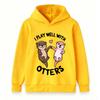Kids Boys Girls Hoodie Cute Otters Print I Play Well With Otters Casual Long Sleeve Pullover Sweatshirt for Children