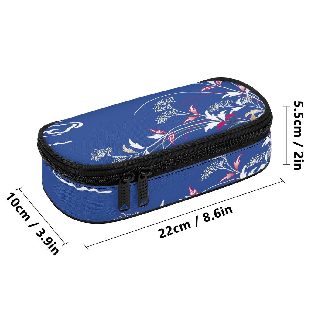 Pencil Bag Portable Scratch Resistant Polyester Zipper Closure with Main Compartment Mesh Pocket and Pen Slots for Students