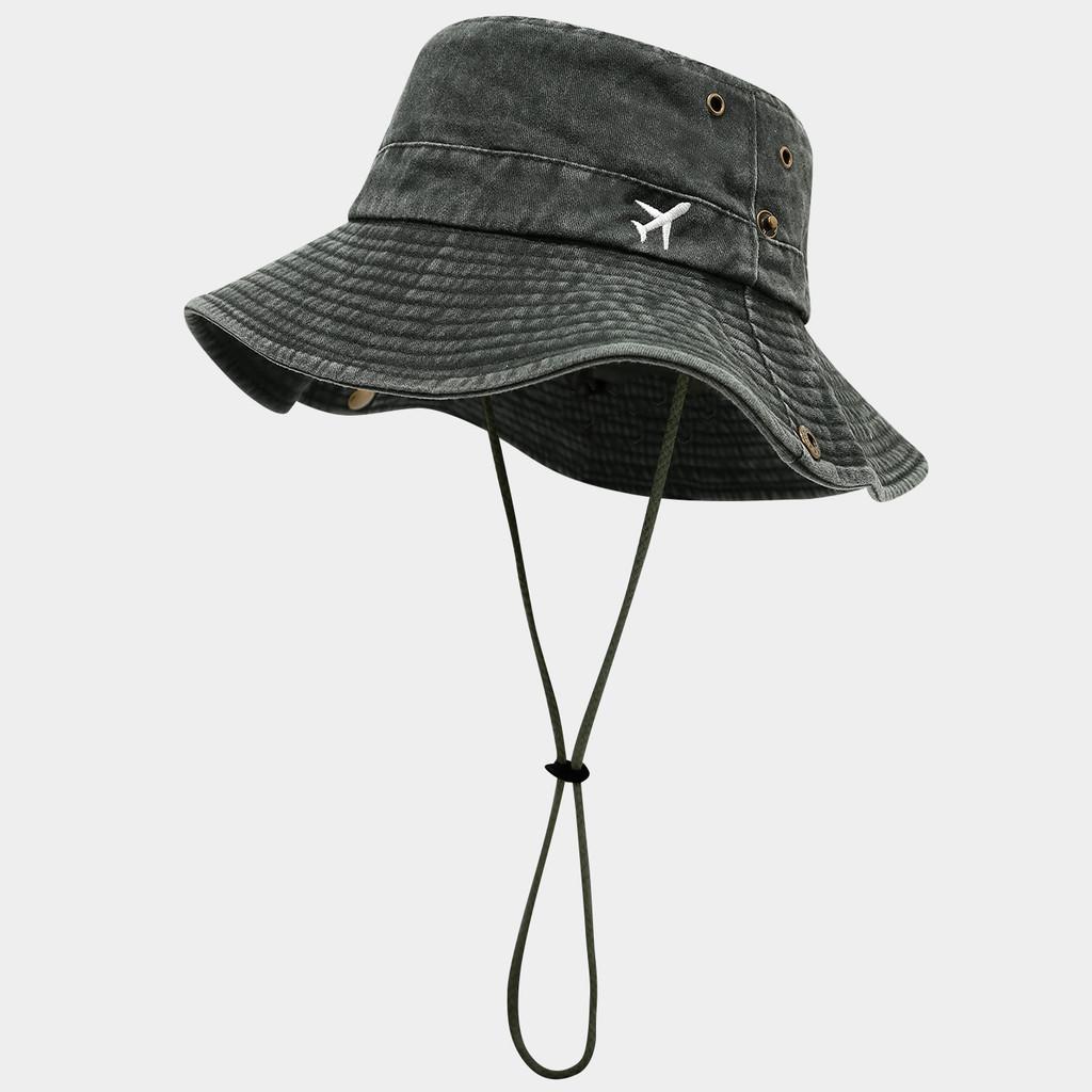 Vintage Hong Kong Style Wash Cotton Fisherman Hat With Sun Protection For Casual Outdoor Activities