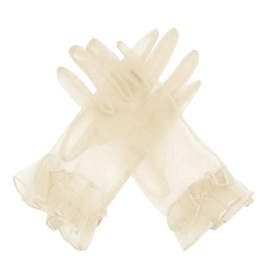 

Жіночі прозорі короткі рукавички з воланами з тюлю, ретро-стиль, весільні, для випускного, вечірні, косплею, вечірки, сценічного костюма