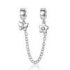 Nový 925 Sterling Silver Sparkling Pav éCrown O Tree Bezpečnostní řetízek Přívěsek Korálky Temperament Náramek Ženy Šperky Dárek