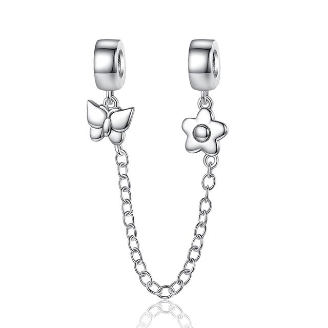 Nový 925 Sterling Silver Sparkling Pav éCrown O Tree Bezpečnostní řetízek Přívěsek Korálky Temperament Náramek Ženy Šperky Dárek