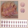 24Pcs Glitter Crush Press-On Nails – Short Square Shape With Mirror Powder Accents Dazzling Fragmented Design