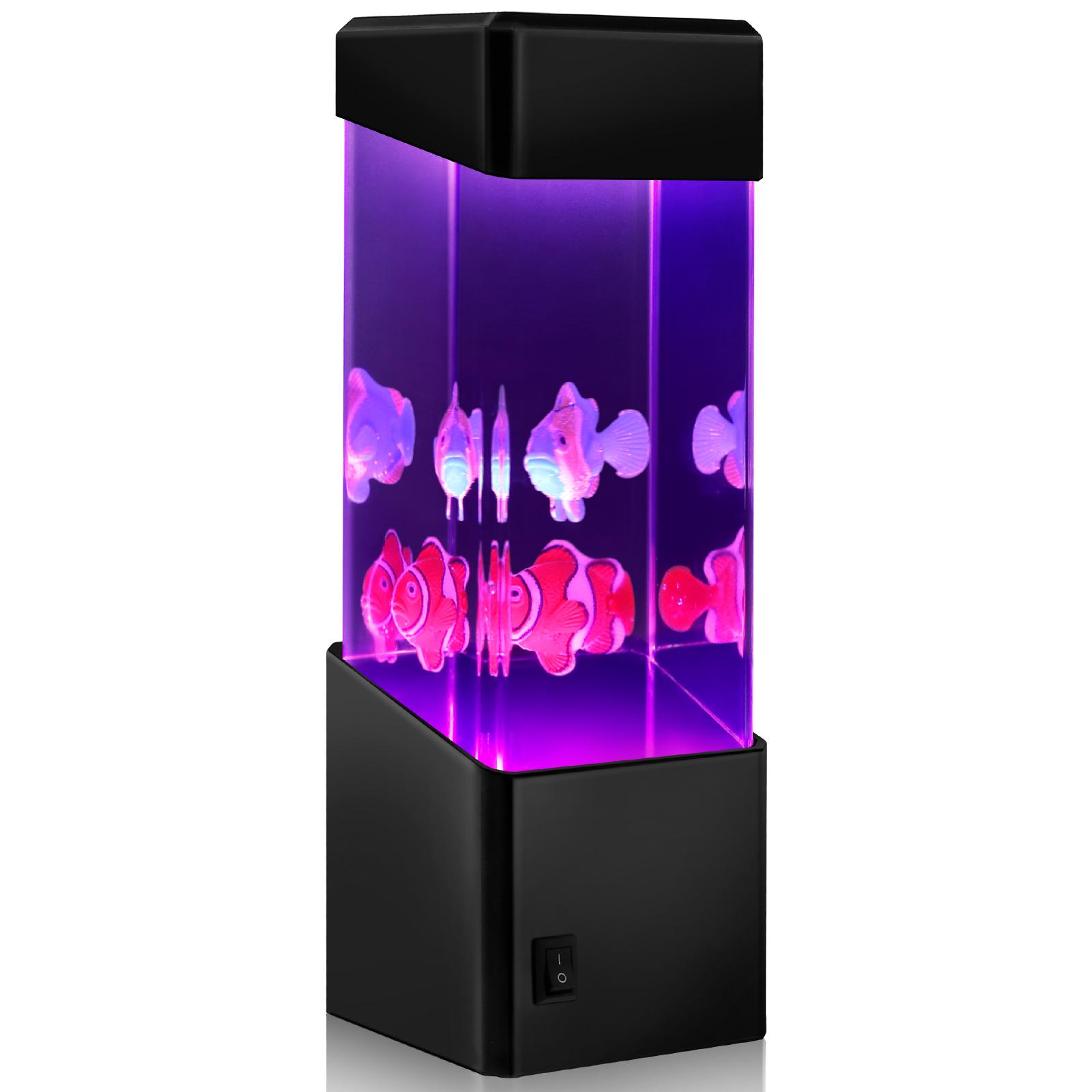 Рыба Лава Лампа USB/Батарейное питание Светодиодный Рыба Ночник Автоматическое изменение цвета Имитация Рыба Аквариум Ночник с 2 Искусственными Рыбками