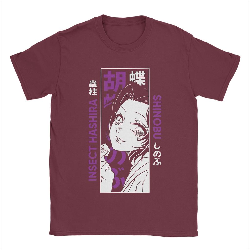 Kreative Kochou Shinobu T-Shirts Herren Rundhals Reine Baumwolle T-Shirts Kurzarm Tees Neuankömmling Kleidung