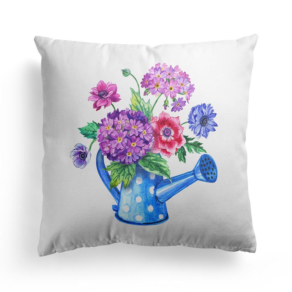 Easter Pillowcase Nordic Festival Rabbit Flowers Garland Home Peach Leather Velvet Pillow Cushion Cover