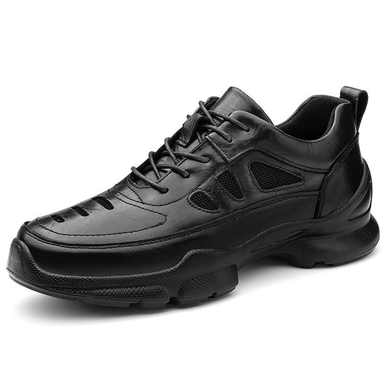 Fashion Designer Men's Genuine Leather Oxford Casual Shoes Outdoor Lightweight Hollow Out Shoes Men's Thick Soled Sneakers Mo-53