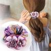 Korean Elegant Flower Scrunchies Women Girls Elastic Hair Rubber Bands Accessories Tie Hair Ring Rope Ponytail Holder Headdress