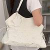 Sparkling Star Polka Dot Shoulder Bag Korean Letter Embroidery Tote Bag Y2k Style Drawstring Shoulder Bag With Pendant Handbag
