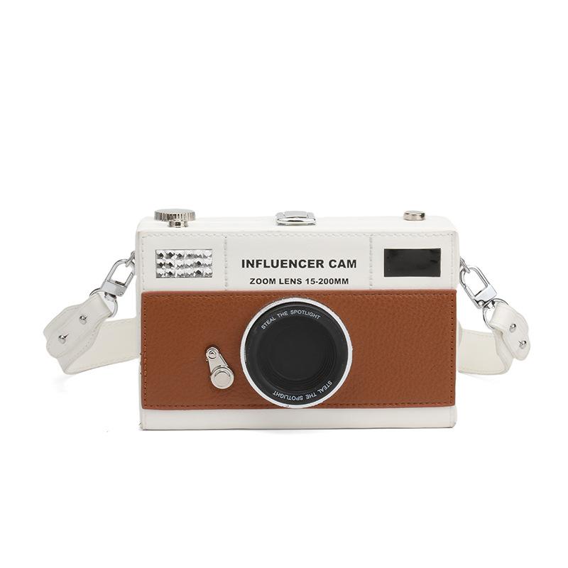 

Creative Camera Shape Shoulder Bag Persalized Design Ladies Cell Phe Messenger Purse Clutch Handbag Fashi Accessories білий