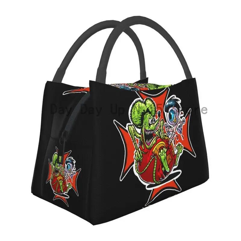 Ratfink Ride Insulated Lunch Bags for School Office Rat Fink Waterproof Thermal Cooler Bento Box Women Lunchbag