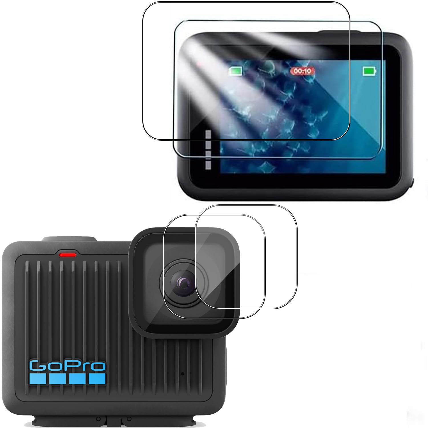 

of For Gopro HERO Protective film Film Made by Asahi Glass in Japan Hardness 9H GoPro HERO LCD protective film [Set 4] (2024 model) [HNWEIWEI]