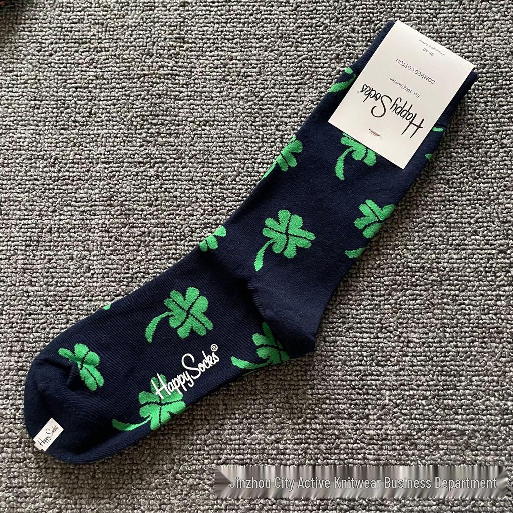 Trendy Swedish Mid-Calf Happy Socks: Women's & Couples' Leg-Shaping Spring/Autumn Style