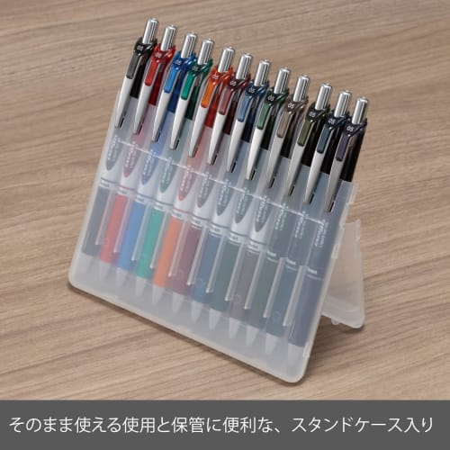 Pentel Ballpoint Pen Gel Ink Energel Knock Type 0.5mm BLN75Z-12AMZ 12 Color Set with Case