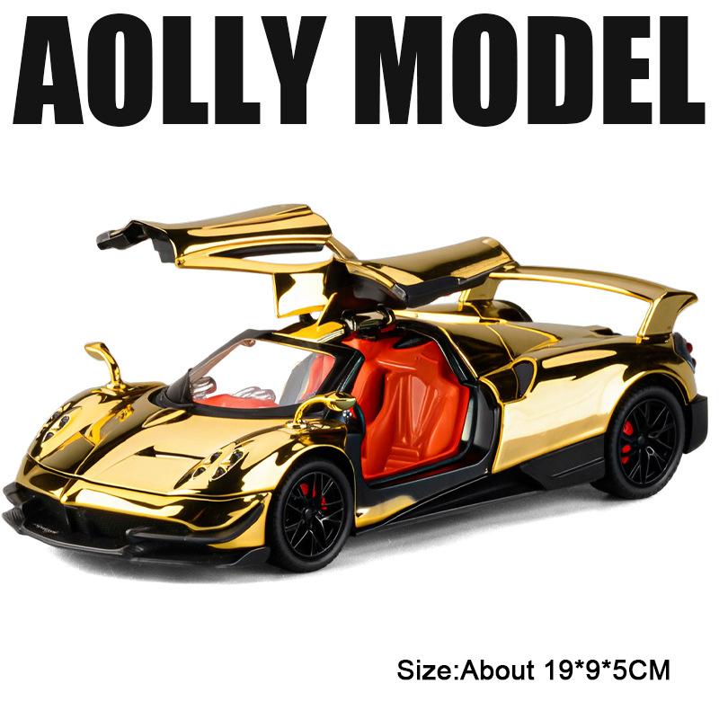 

1:24 Scale Huayra BC 720S Sports Car Model Toy Sound Light Pull Back Supercar Shock Absorption Models Boys Gift Decoration