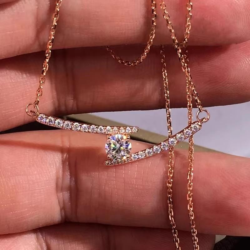 

Элегантное ожерелье Huitan Fashion для женщин с блестящими кубическими цирконами, шикарный аксессуар цвета розового золота, изысканные помолвочные украшения 45CM