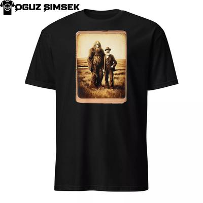 Vintage Style Bigfoot Encounter T-Shirt Mythical Sasquatch Creature and Historical