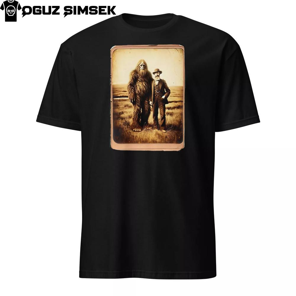 

Vintage Style Bigfoot Encounter T-Shirt Mythical Sasquatch Creature and Historical 4XL