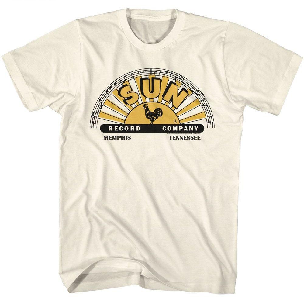 Логотип Sun Records со смещенным цветом Музыкальная футболка XL