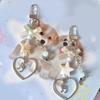 Delicate Beaded Phone Pendant Star Heart Charm Keychain with Bowknot Decoration for Bag Purse Backpack Women Girls Gift