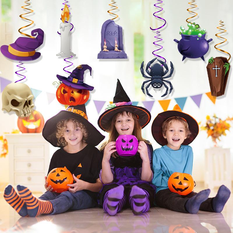 Theme Halloween With Spider Witch Spiral Design Pendant For Festival Venue Decor