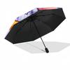 1pc Sturdy 8-Bone Auto Umbrella, Pooh And Eeyore Pastel Floral Umbrella, Digital Printed, Foldable Umbrella for On-the-Go Outdoor Use