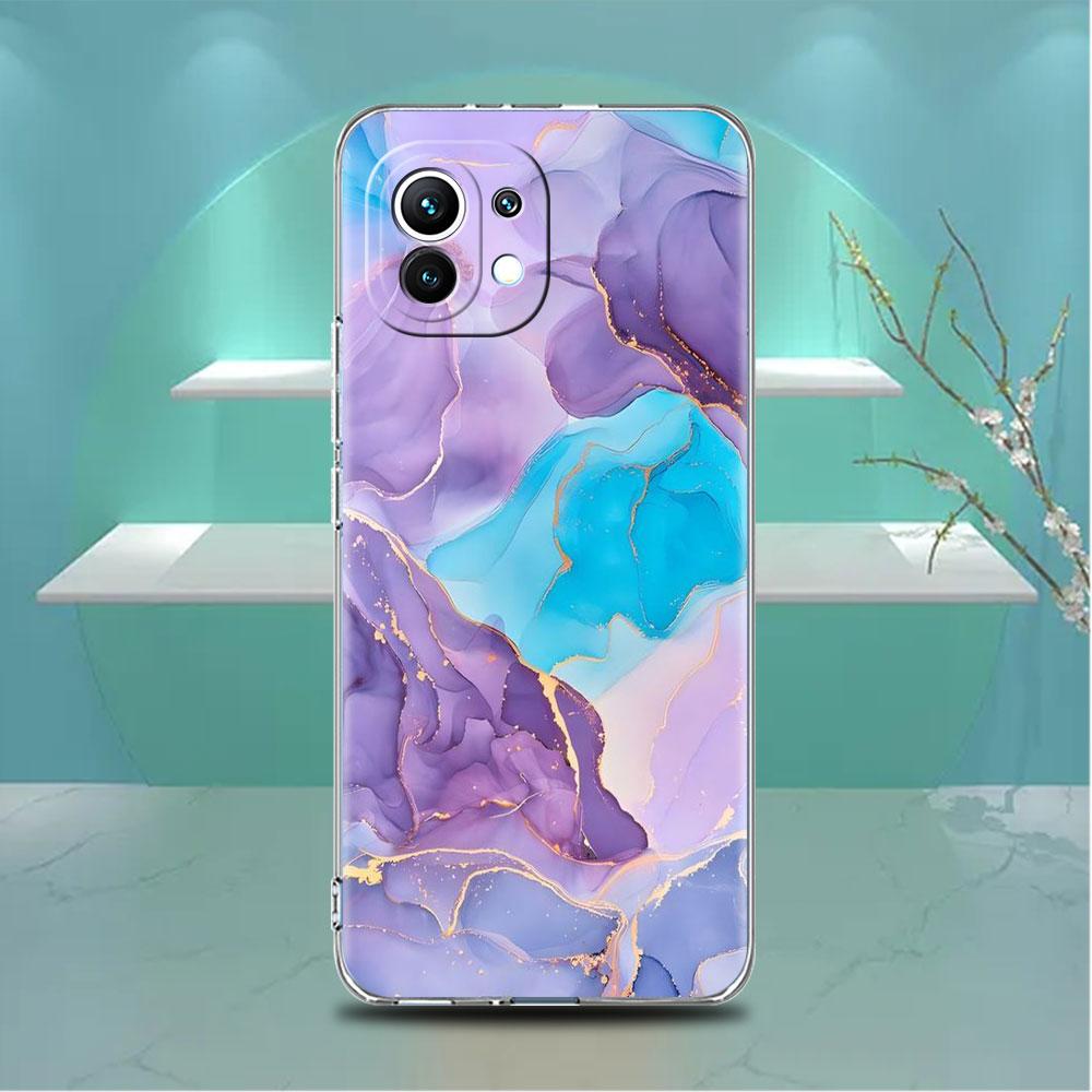 Klare Hülle für Xiaomi Mi Poco X3 NFC M3 Pro F3 F1 11 Lite 12 Note 10 11T 9T Transparente Telefonabdeckung Marmormuster Luxus Cool