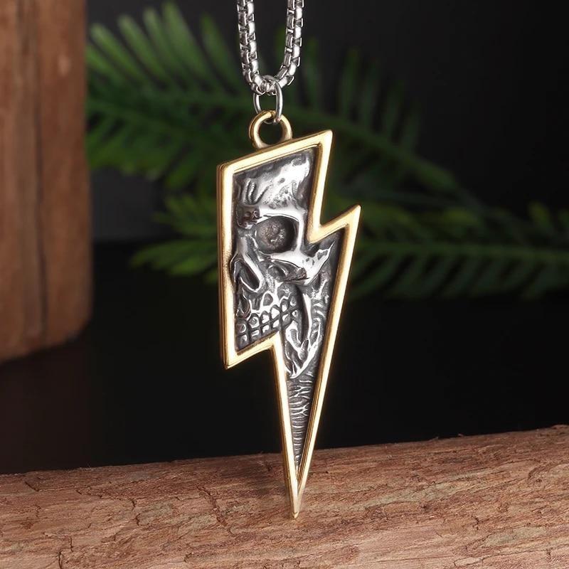 Collana con ciondolo a forma di testa di toro nordico punk retrò per uomo, gioielli classici con personalità animale
