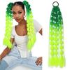 20" Colored Hair Extensions Lightweight with Hair Tie Kids Bubble Ponytail Extension Fashion Women Handmade Braided
