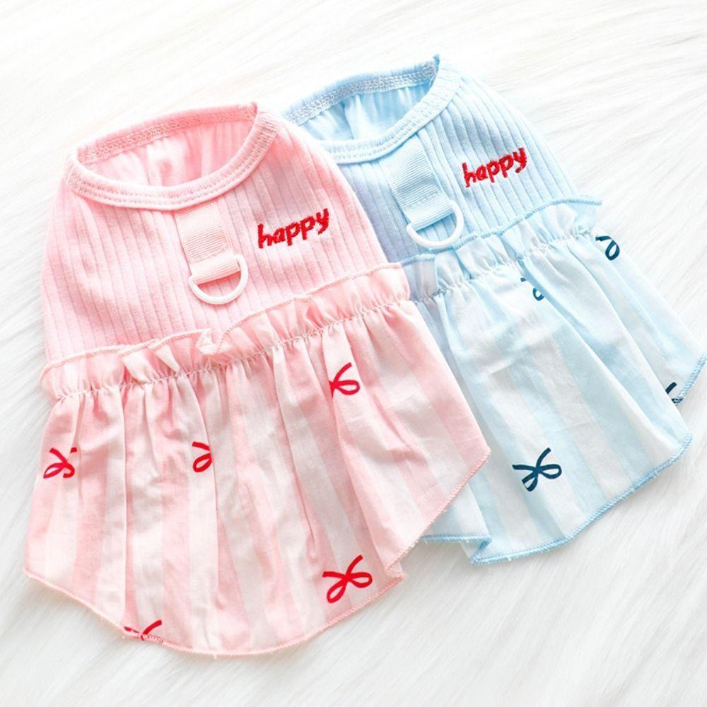 Skin-friendly Puppy Skirt Lovely Pet Dress Pet Clothes Dog Summer Dress  For Small Medium Dogs