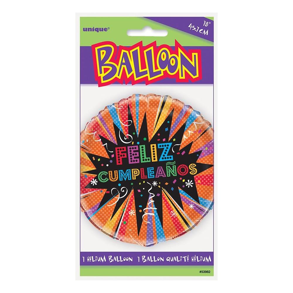 Unique Party Feliz Cumpleanos Starburst Foil Balloon
