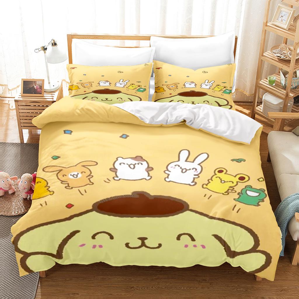 Pom Pom Purin Duvet Cover Set Comforter Bedding 3d Children'S Bedding Set 3-Piece 1 Quilt Cover King Size