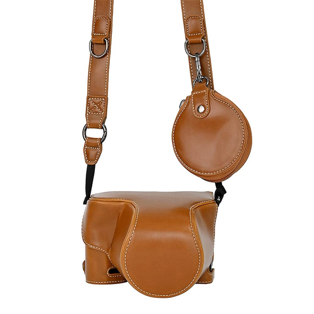 Luxury Version PU Leather Camera Bag Case For Sony A7CII A7C2 Battery Opening Full Body Cover With Strap Storage Bag