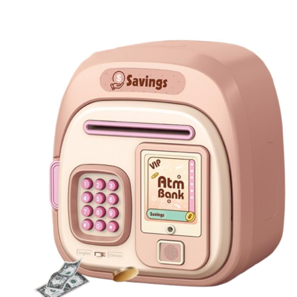 

Voice Reminder Automatic Roll-Up Savings Bank Children Money Boxes Home Decoration Pink-Style C