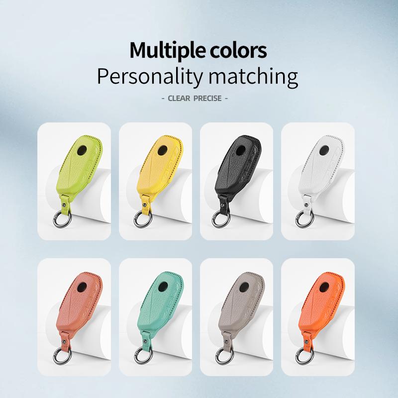 High End Leather for Bmw 5 7 Series 740i 760i X1 X5 X6 X7 XM IX IX3 I5 I7 2023 2024 Remote Smart Car Key Case Cover Fob Keychain