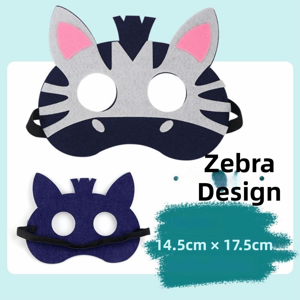 4 Pezzi Materiale Feltro Maschera Animale in Feltro Regalo Giorno dei Bambini Maschera Cosplay Animale Festa Safari