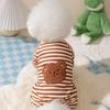 Cute Bear Striped Thin Dog Jumpsuit Pet Coat Four Legs Dog Pajamas Kitten Puppy Sweatshirt Autumn for Small Dogs
