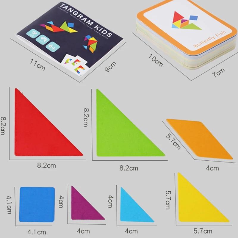 Gioco da Tavolo Puzzle Tangram in Legno da 60 Pezzi Gioco Educativo Montessori per Bambini per Imparare Geometria Matematica e Migliorare le Abilità Cognitive