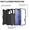 For iPhone 17 Pro Max Rugged Case PC + TPU Cell Phone Cover with Back Clip Kickstand