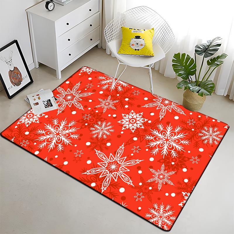 Snowflake Christmas Gift Afire In Winter Printed Carpet for Living Room Large Area Rug Soft Mat E-sports Chair Carpets Alfombra
