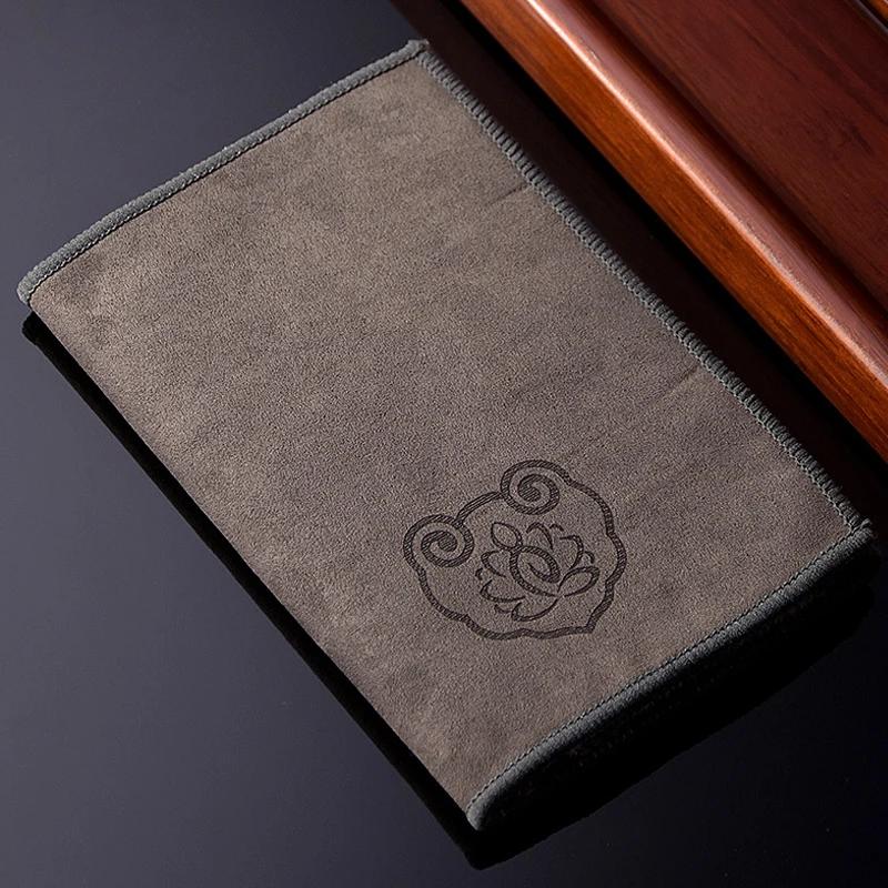 Tea Towel Thickened Absorbent Soft Kitchen Cleaning Cloth Plush Imitation Deerskin Towel Table Mat Pad Coaster Tea Accessories