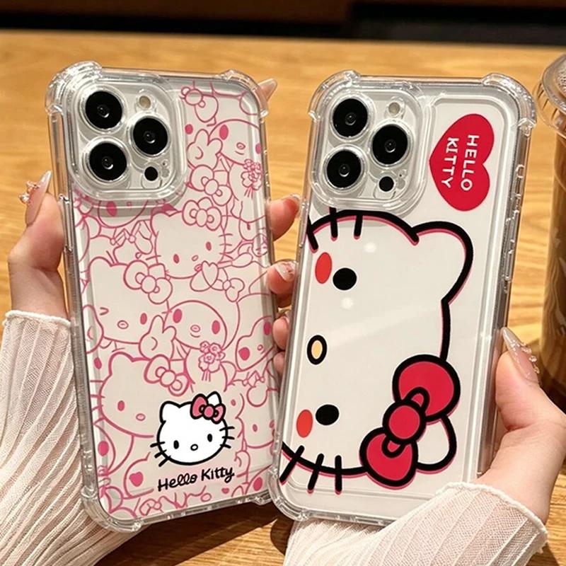 Sweet Hello Kitty Trasnaprent Casing For Huawei Honor 600 400 Lite 5G 400 Pro X9B X6C X7D X8D X6D X5C 5G Soft Shockproof Case