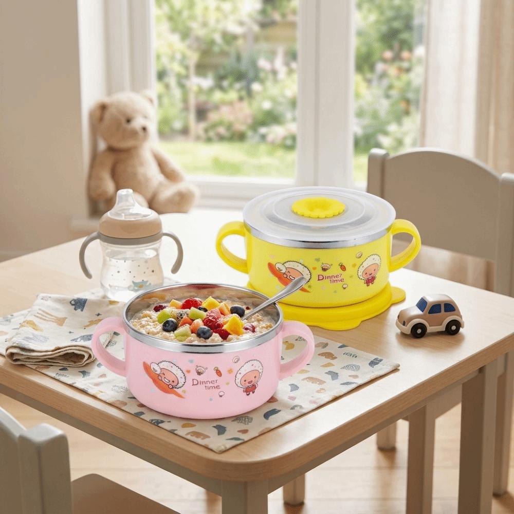 304 Rustless Steel Cartoon Bowl Cartoon Feeding Bowl Easy to Clean Dinner Bowl  Snack Serving