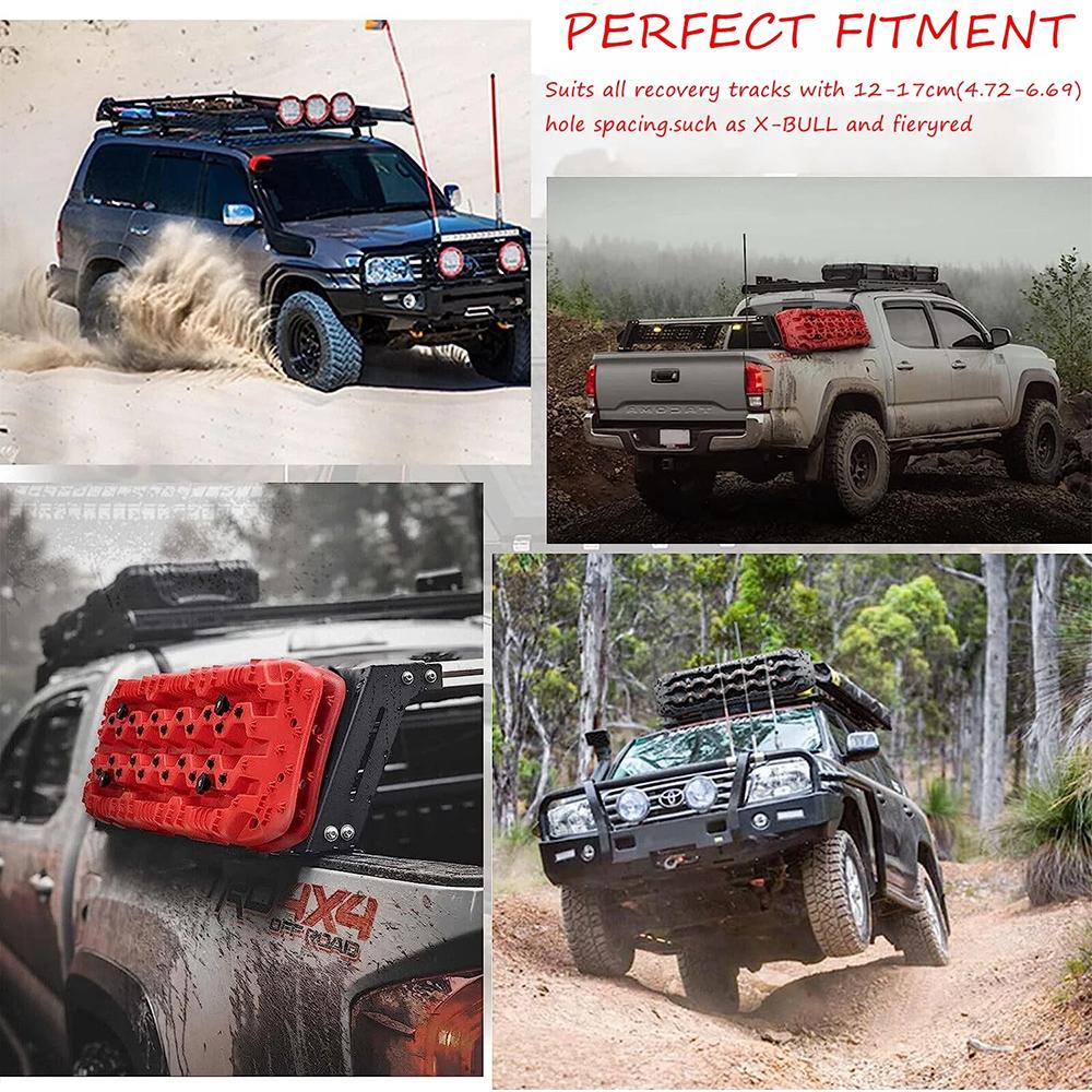 Universelle Schienenbefestigungsstifte Grundplatten-Kits für Traktionsbretter für alle Bergungsspuren mit 4,72"-6,69" Lochabstand