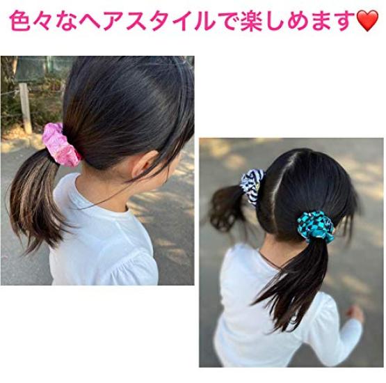 Set of 12 hair individually packaged for hygiene Japanese-style scrunchies, ties, demon-fighting design,