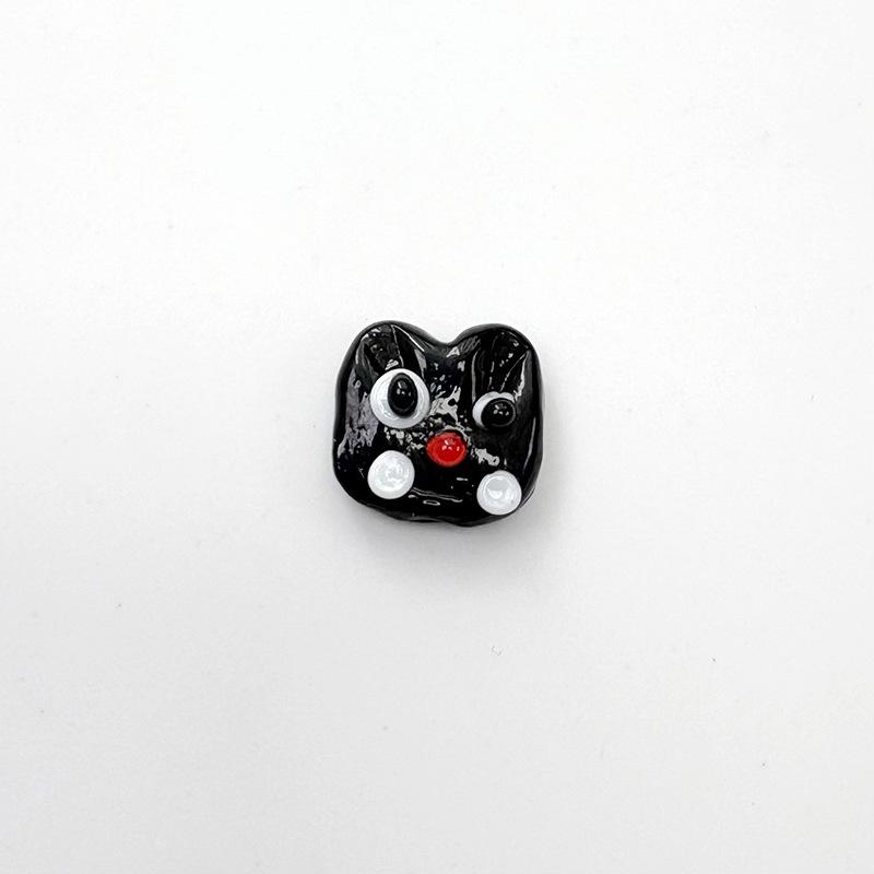 DIY Handmade Glass Beaded Necklace Phone Chain with Clown Cat Head